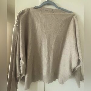 All Saints beige off shoulder stylish sweater in large